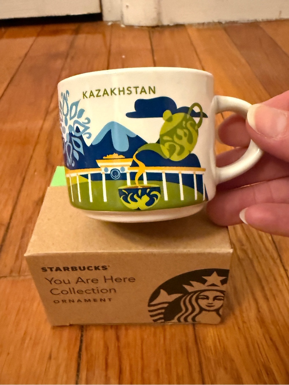 Starbucks Kazakhstan You Are Here 2 oz mug ornament - YAH - Rare!